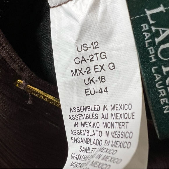 Ralph Lauren Brown Solid Ottoman Crossback One piece Swimsuit size 12 NWT - Picture 11 of 11